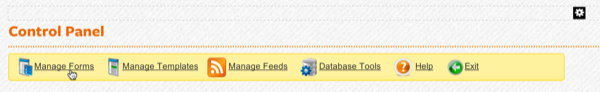 Click Manage Forms in Control Panel