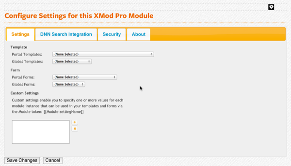 XMod Pro's Module Configuration Page