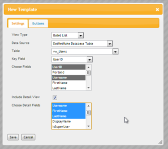 New Template Dialog Fields Selected